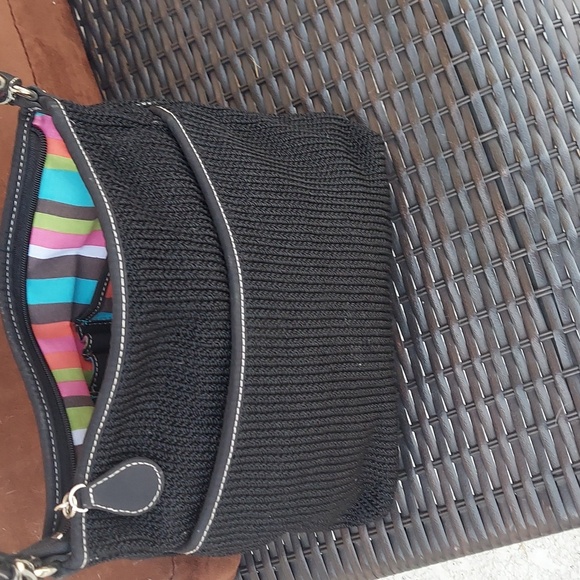 THE SAK Black "Lumi" Crochet Shoulder-bag w/ Matching COACH Wallet/Wristlet - Picture 10 of 12